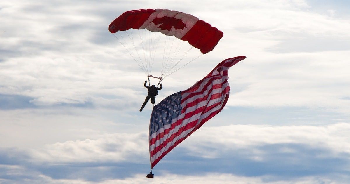 Canada American flags Canada American flags