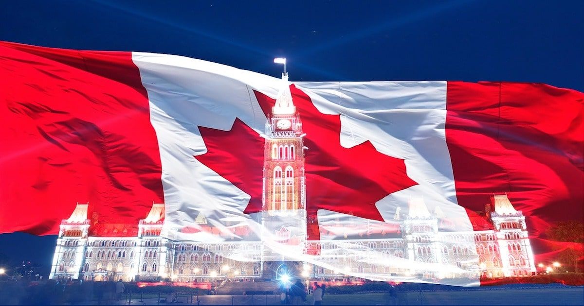 Canadian flag with Capitol
