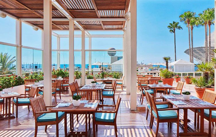 Hotel Arts dining Barcelona Spain cannabis conference