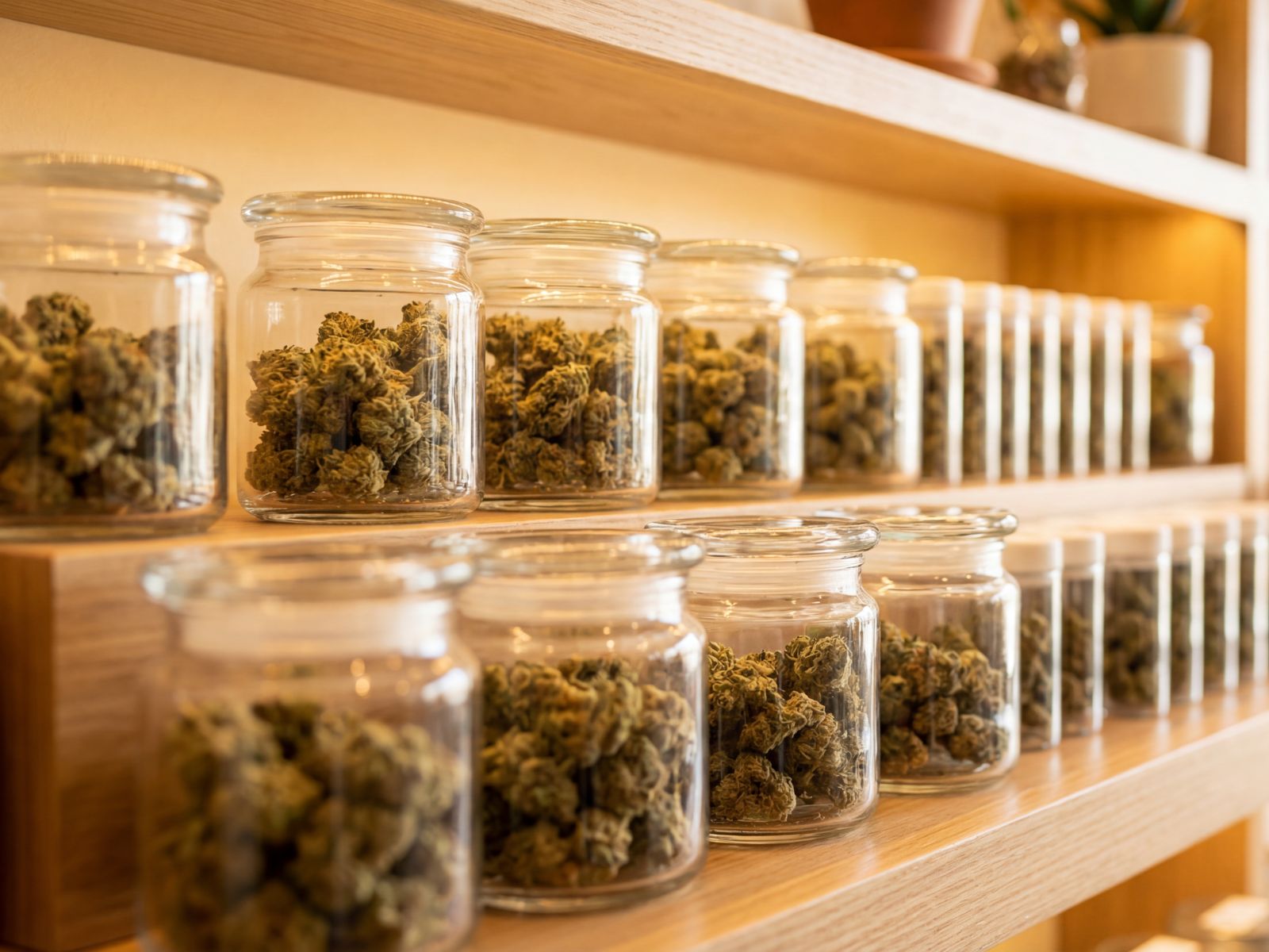 jars of cannabis flower